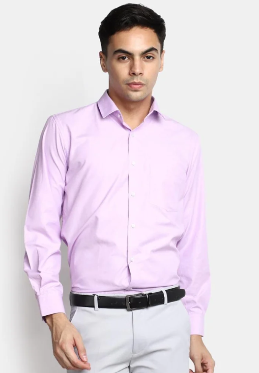 Men Cotton Shirts Purple