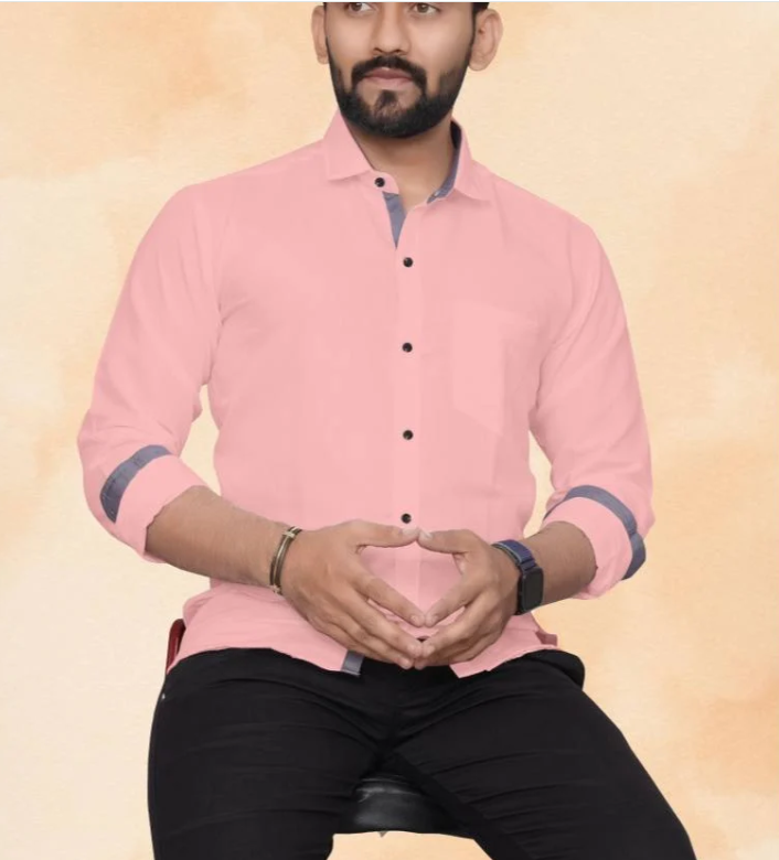 Plain Men Cotton Shirts, Casual, Full Sleeves